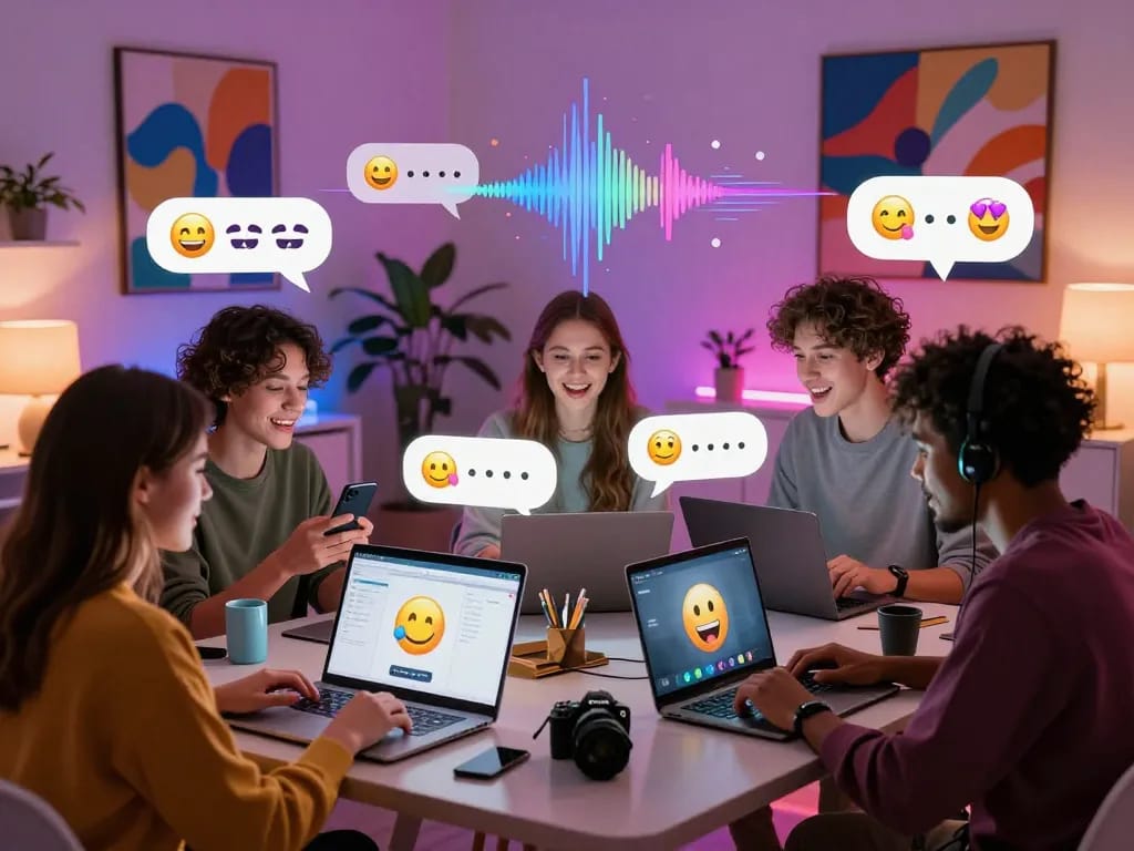 Engaging sexchat digital scene with diverse users connecting through vibrant avatars and animated conversations.