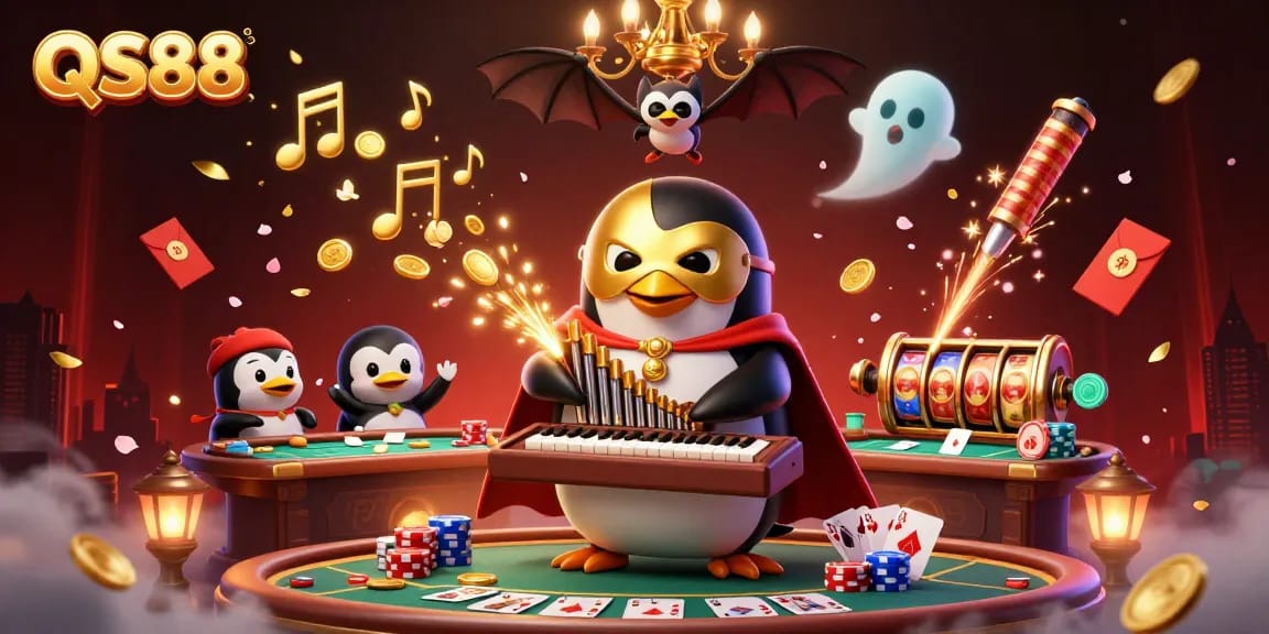 Experience thrilling action and big wins with QS88 casino games illustrated in vibrant detail.