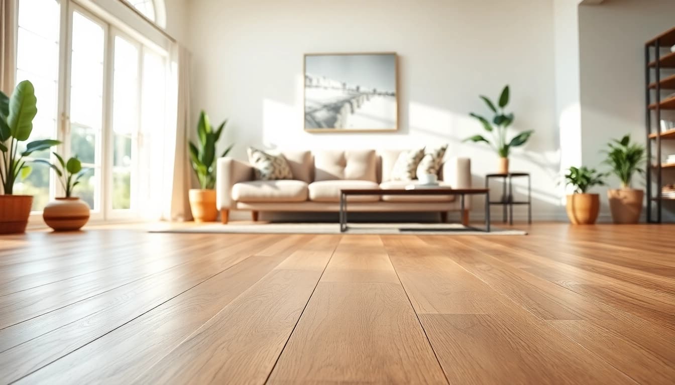 Elevated view of a stylish room with beautiful vinyl plank flooring and inviting décor.