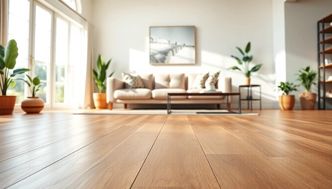 Elevated view of a stylish room with beautiful vinyl plank flooring and inviting décor.