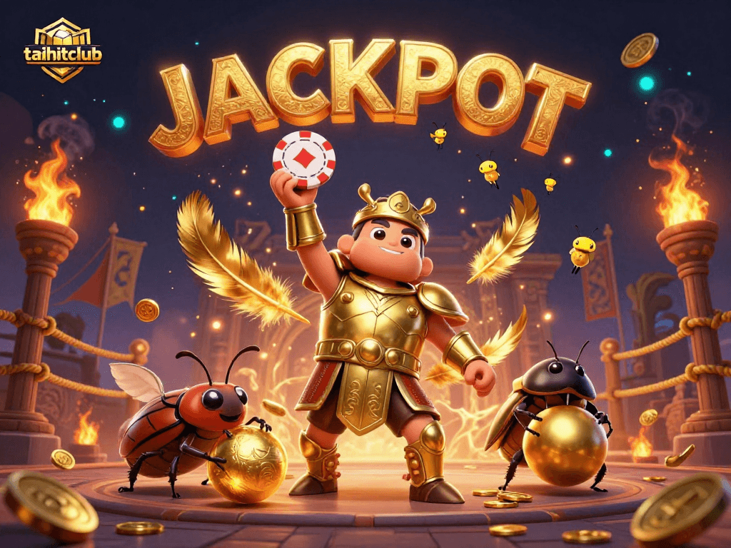 Engage with taihitclub in this epic poker showdown featuring a victorious beetle hero!