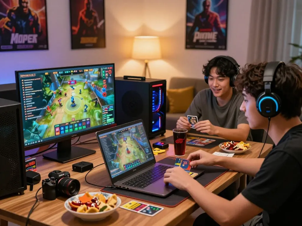 Sun win gaming experience with friends streaming card game, showcasing vibrant atmosphere and engagement.