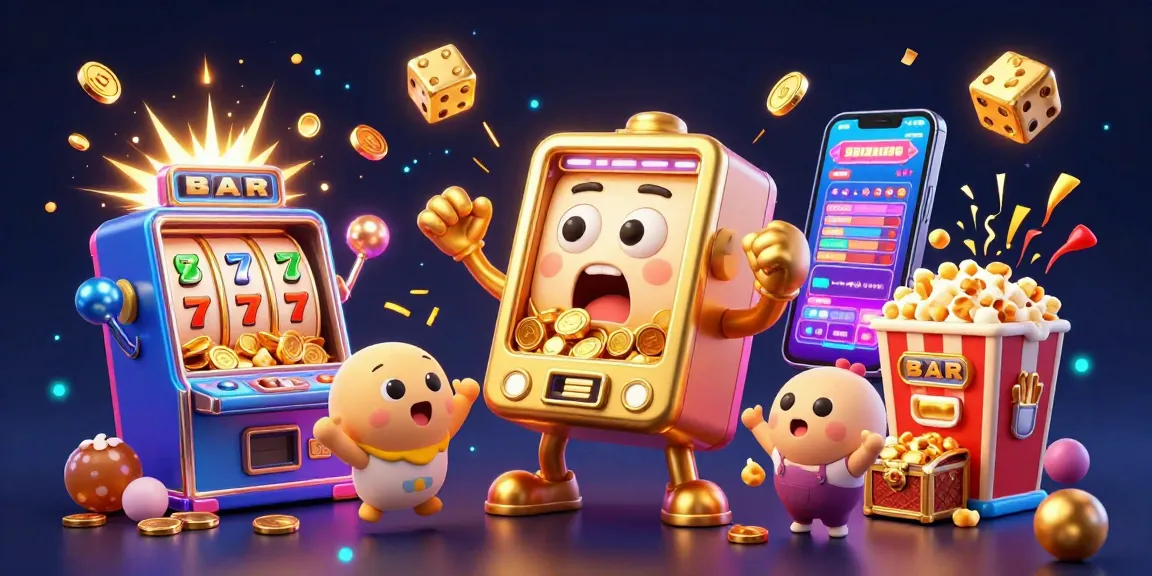 Experience vmax’s golden slot machine hitting the jackpot as coins pour out in an exciting casino scene.