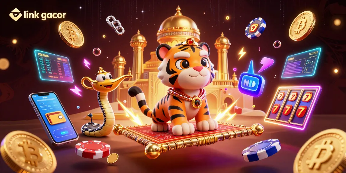 Activate winning potential with link gacor showcasing dynamic casino elements and 3D characters.