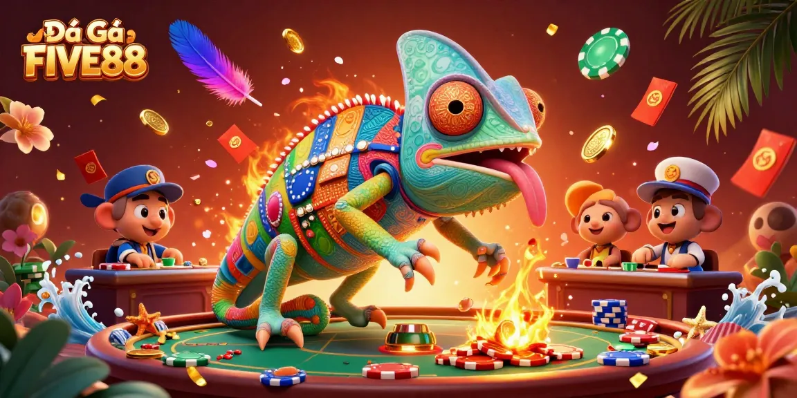 Engage in thrilling Đá Gà FIVE88 battles with vibrant visuals and dynamic gameplay elements.