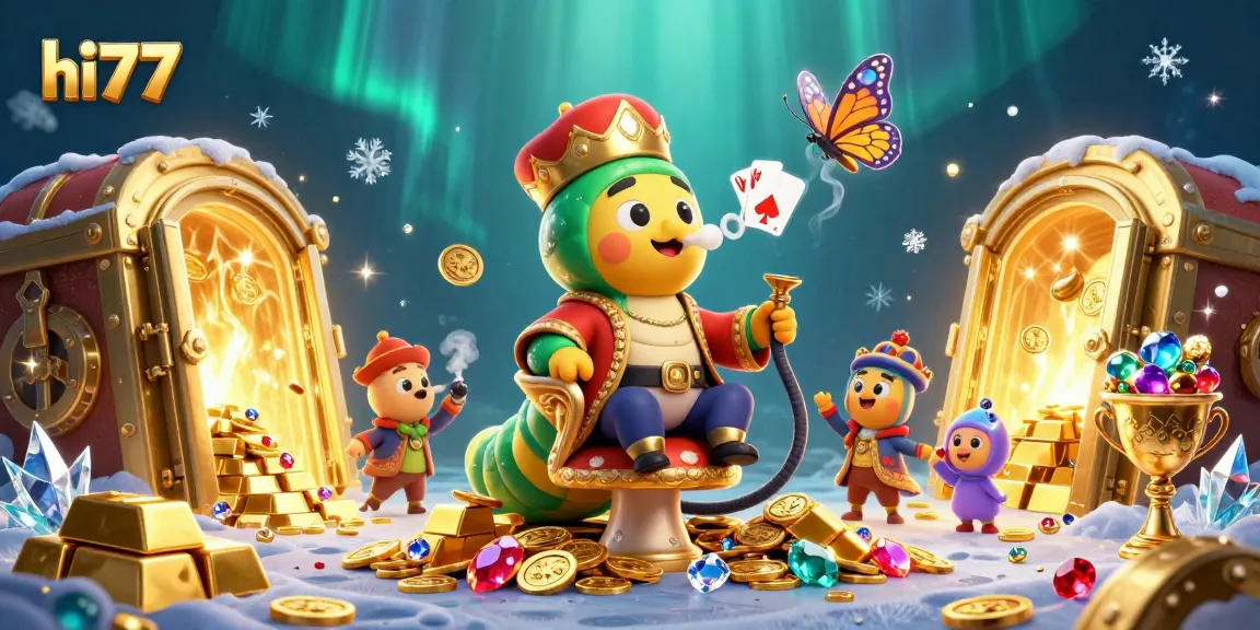 Experience hi77's magical realm where the caterpillar master entices players with shimmering treasures and gaming delights.