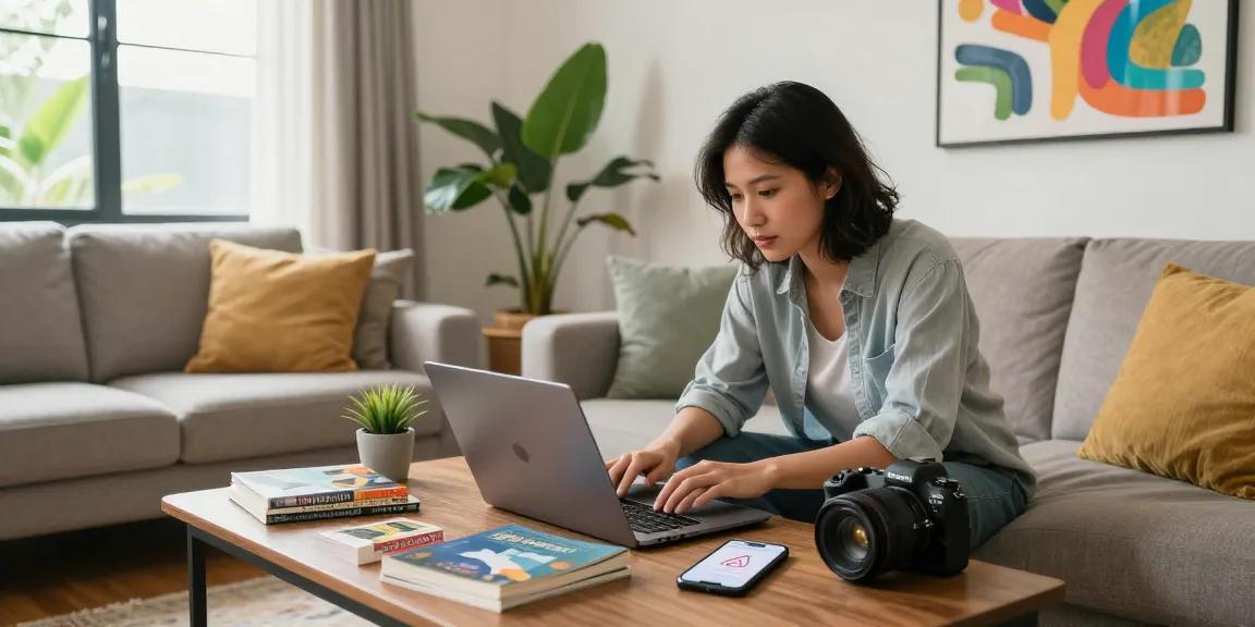 Using an airbnb host fees calculator, a host reviews bookings in a stylish living room setup.