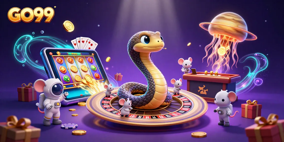 Engage with GO99's vibrant online adventures featuring casino games and cosmic characters.