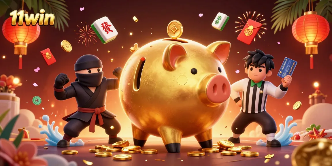 Experience the thrill of 11WIN with a dynamic 3D illustration of epic casino elements.