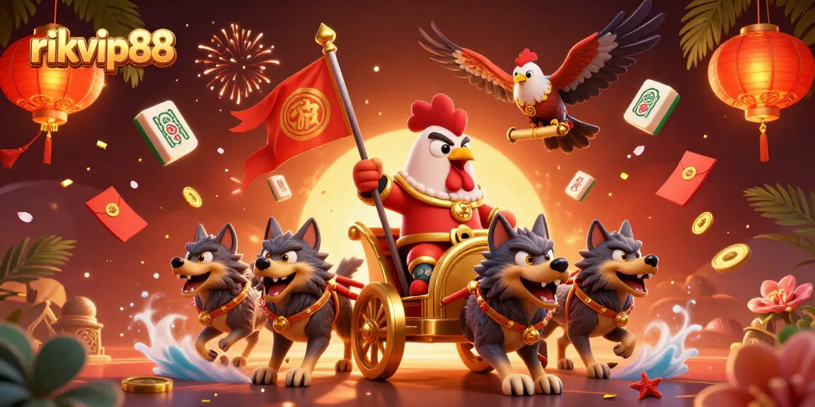Experience thrilling gameplay with rikvip88 in this vivid 3D casino illustration featuring mythical characters.