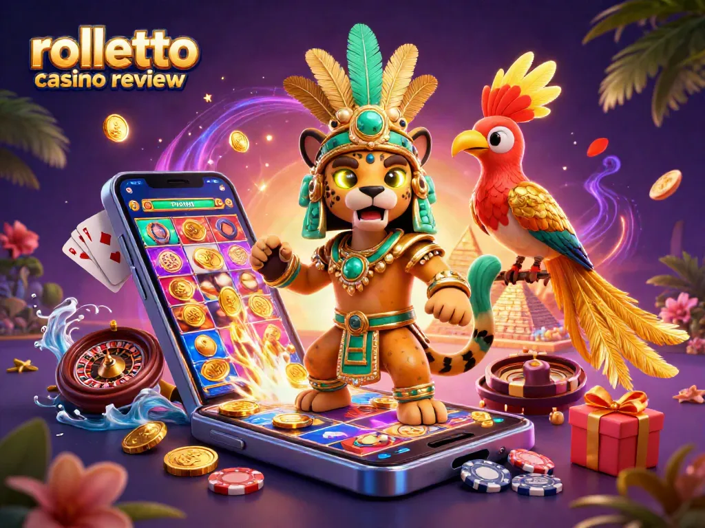 Experience the thrill of Rolletto Casino Review with our vibrant and dynamic 3D illustration!