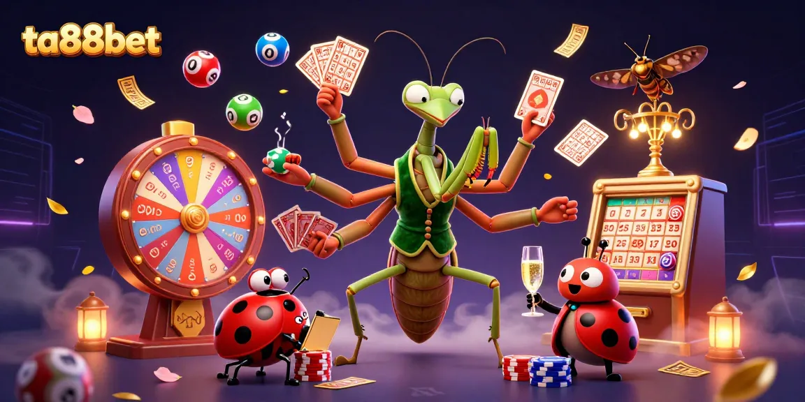 ta88bet showcases vibrant casino excitement with lottery balls and lively gaming elements.
