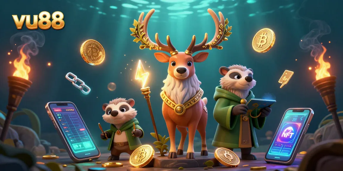 Play games and win with vu88 featuring a Celtic druid and magical elements in an immersive casino scene.